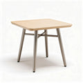 Square dining table with wooden top and metal legs 80 x 80 x 75cm