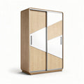 Wooden sliding door wardrobe with mirror finish 180 x 90 x 60cm
