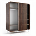 Modern wood storage cabinet with sliding doors and adjustable shelves 120 x 40 x 160cm