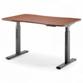 Height adjustable standing desk with wooden tabletop and black frame 120 x 60 x 75cm