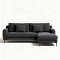 Fabric modular sofa with chaise lounge in dark gray 200 x 90 x 85cm
